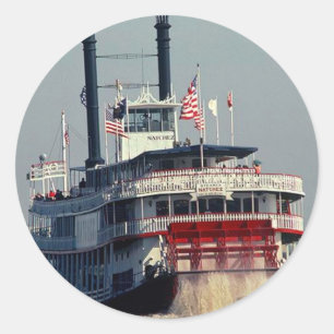 Sticker Vintage New Orleans Steamboat Paddle River