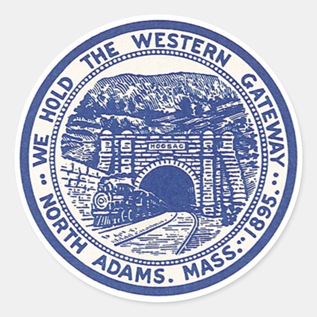 Sticker Vintage Travel Hoosac Train Tunnel luggage (Front)