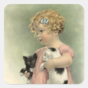 Sticker Vintage Victorian Strays Animal Rescue Cat
