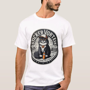 Sticker Vortex Black Cat Logo Cool Streetwear Cat  T-Shirt