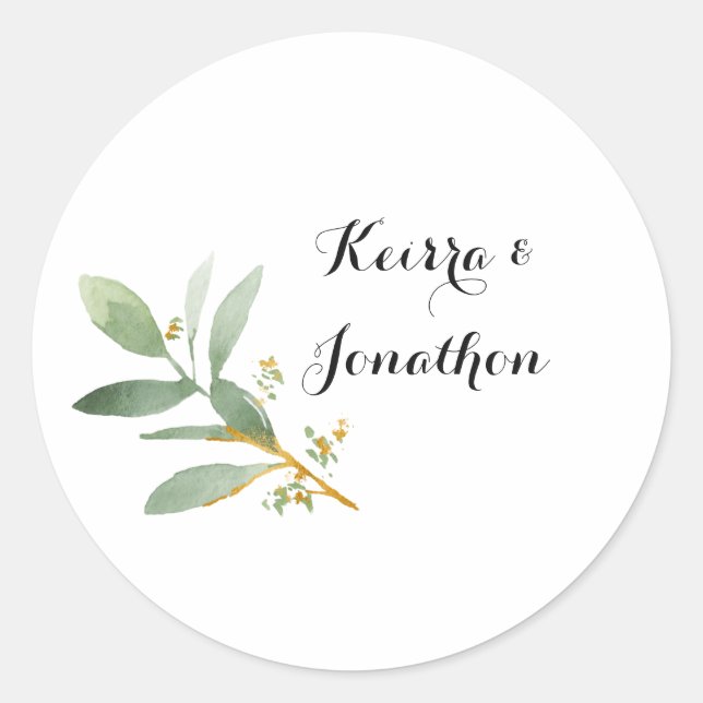 Sticker wedding custom greenery (Front)