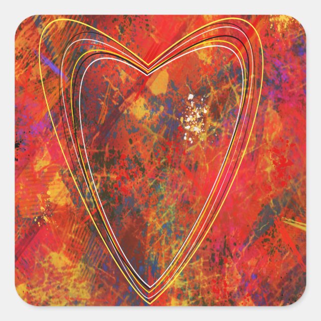 Sticker with a flaming heart (Front)
