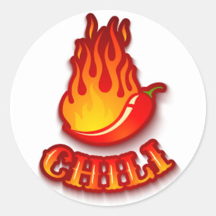 Sticker with a red hot chilli pepper