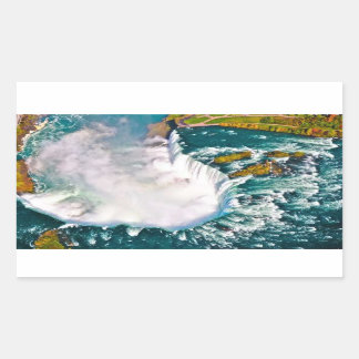 Sticker with an air shot of Niagara Falls