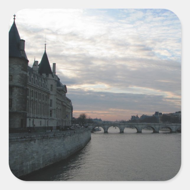 Sticker with beautiful sunset in Paris (Front)