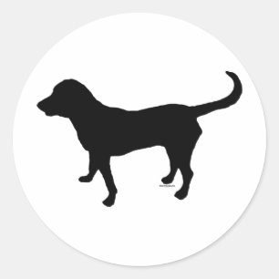 Sticker with black lab silhouette