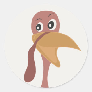 Sticker with cartoon turkey