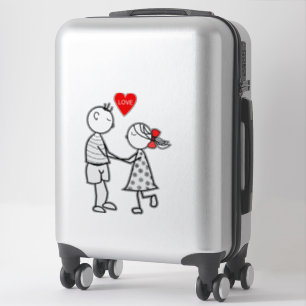 Sticker with Couple Love Text - Customisable