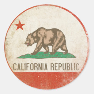 Sticker with Distressed California Republic Flag