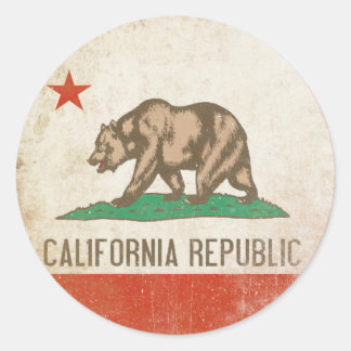 Sticker with Distressed California Republic Flag