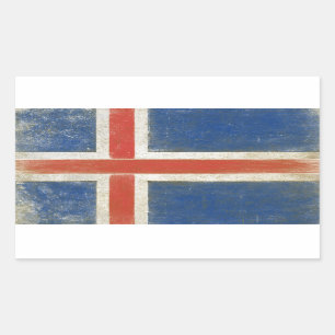 Sticker with Distressed Flag from Iceland