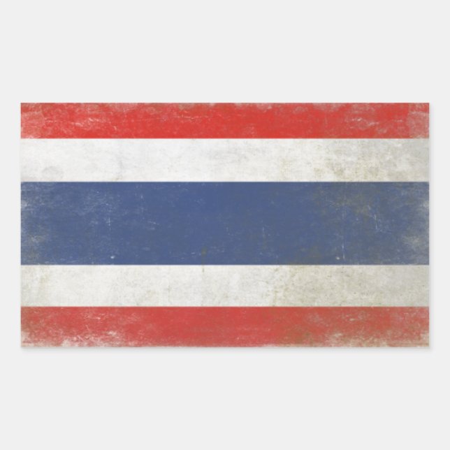 Sticker with Distressed Thailand Flag (Front)