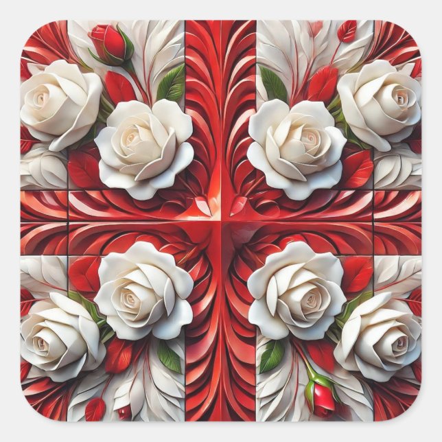 Sticker with English Roses Design (Front)