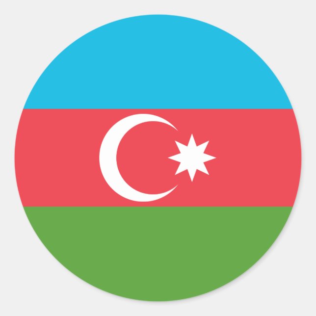 Sticker with Flag of Azerbaijan (Front)