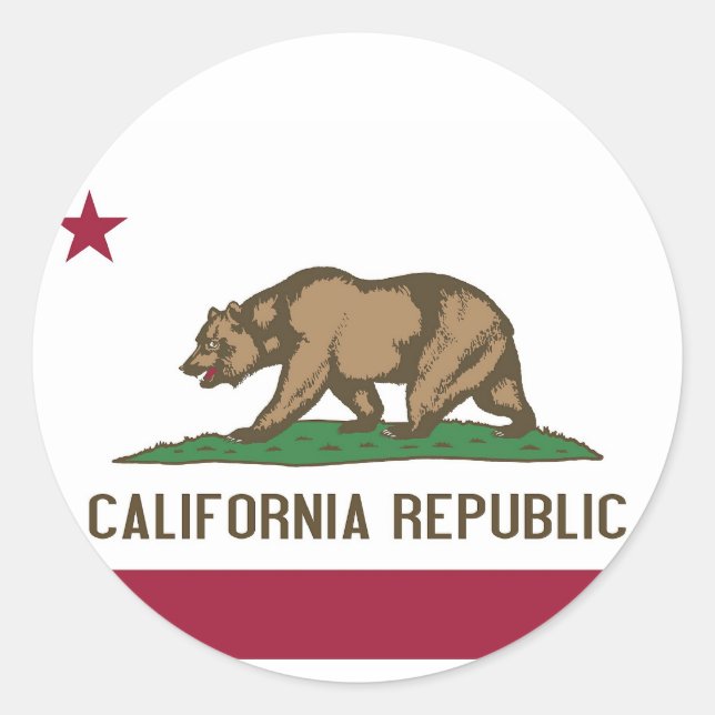 Sticker with Flag of California (Front)