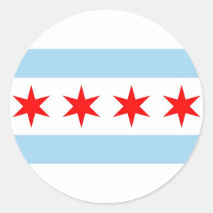 Sticker with Flag of Chicago, Illinois