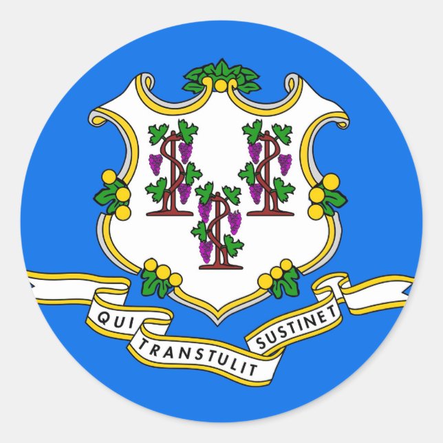 Sticker with Flag of Connecticut (Front)