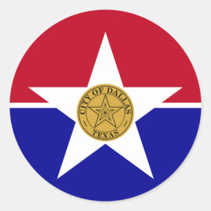 Sticker with Flag of Dallas, USA