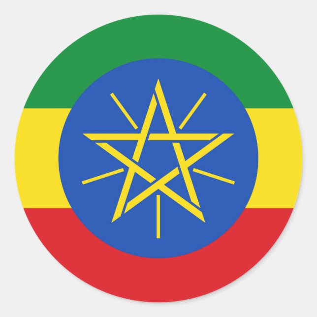 Sticker with Flag of Ethiopia (Front)