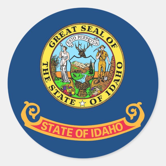 Sticker with Flag of Idaho (Front)