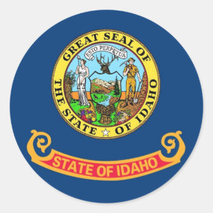 Sticker with Flag of Idaho