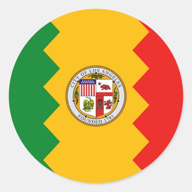 Sticker with Flag of Los Angeles, California (Front)
