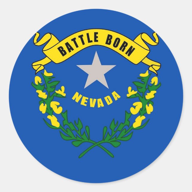 Sticker with Flag of Nevada (Front)