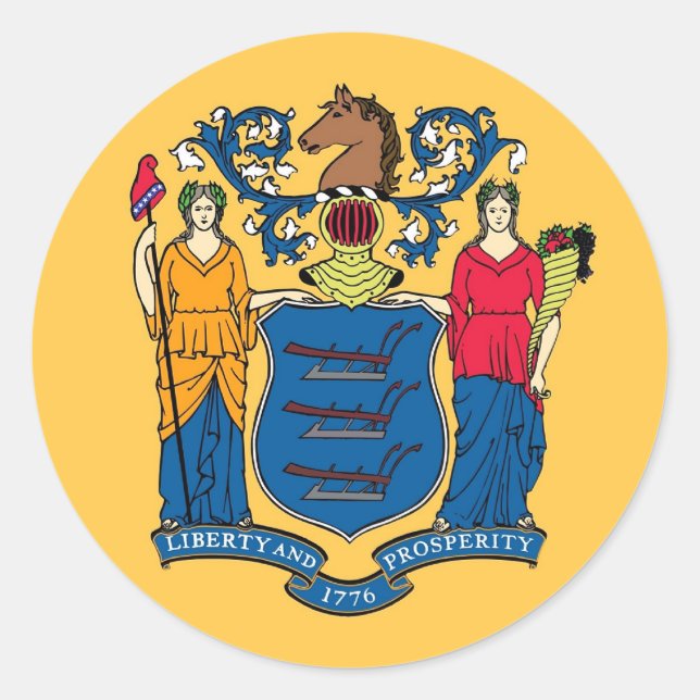 Sticker with Flag of New Jersey (Front)