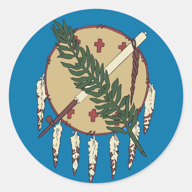 Sticker with Flag of Oklahoma (Front)