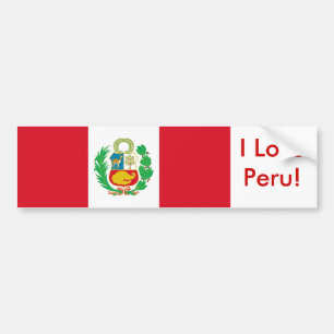 Sticker with Flag of Peru