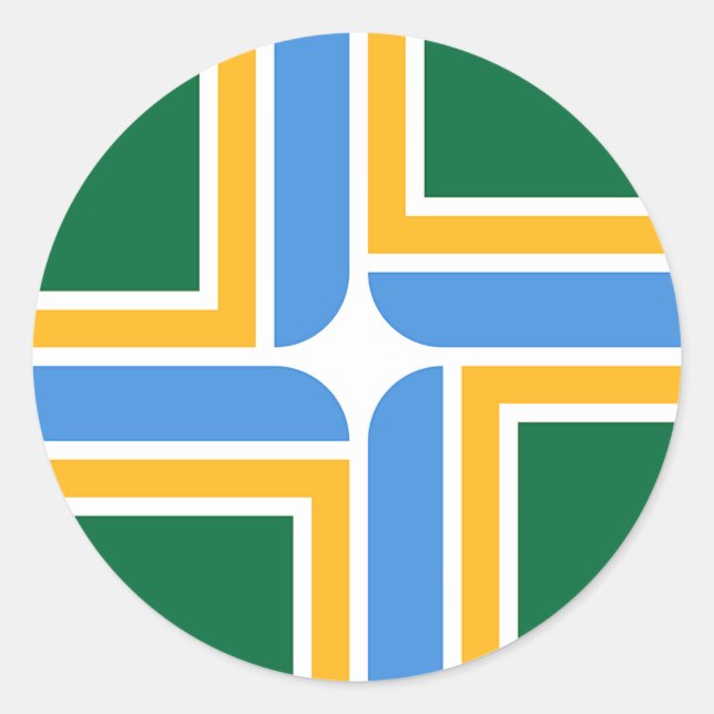 Sticker with Flag of Portland, Oregon State, USA (Front)