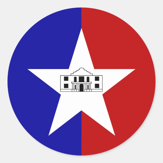 Sticker with Flag of San Antonio, USA (Front)