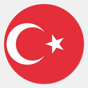 Sticker with Flag of Turkey