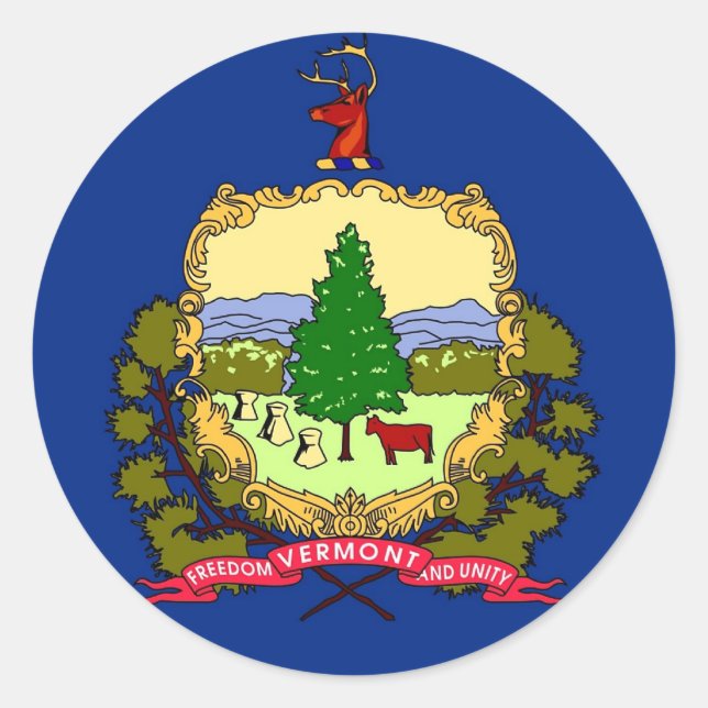 Sticker with Flag of Vermont (Front)