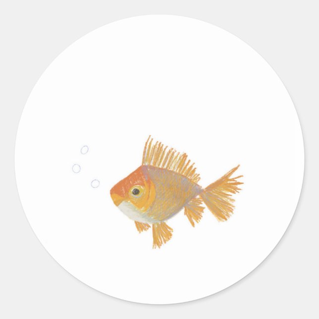 Sticker With Goldfish Illustration (Front)