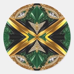 Sticker with Jamaican Colours Design