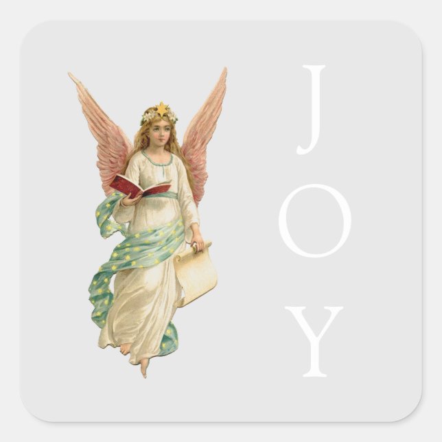 STICKER WITH VINTAGE CHRISTMAS ANGEL (Front)