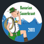 Sticker Yodeler Alps Home Canning Jar Circles<br><div class="desc">"Yodeling in the Alps" Style Product Presentation Stickers ~ canning jar labels ~  great for your Bavarian Sauerkraut...  just update the template text area to reflect your product!!!!  Enjoy Canning,  Enjoy Life,  & Thanks For Stopping By!</div>