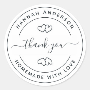 StickerCreate Your Own Homemade with Love Thank Yo Classic Round Sticker