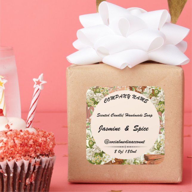 Stickers #11 gift candle soap label editable card  (Party)