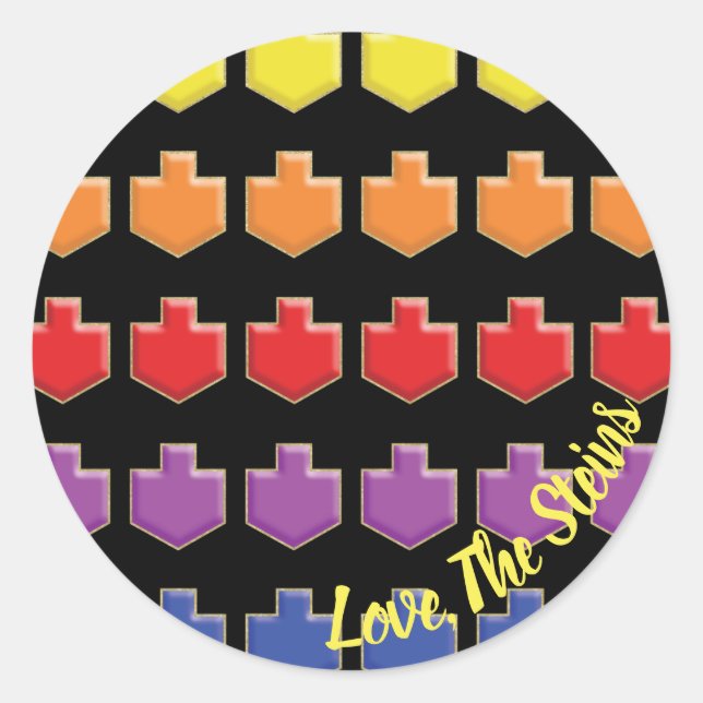 Stickers "3D Dreidels" Happy Chanukah (Front)