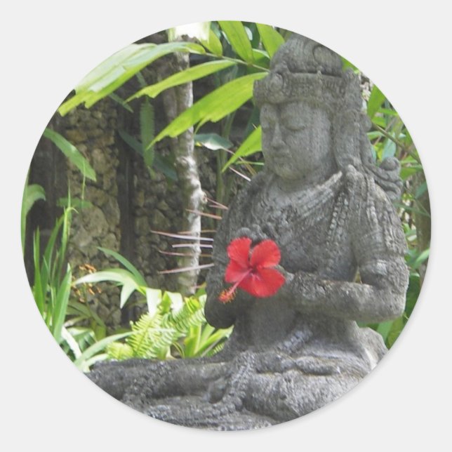 Stickers:  Bali Statue Classic Round Sticker (Front)