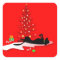Stickers - Black Lab Christmas - Red