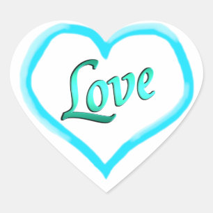 Stickers Blue Heart Love