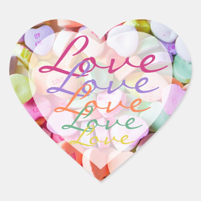 Stickers - Candy Hearts Rainbow Love (Front)