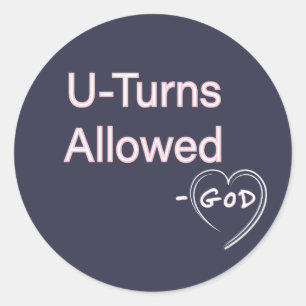 Stickers Christian U-Turns Allowed God custom