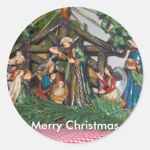 Stickers/Christmas/Nativity Classic Round Sticker