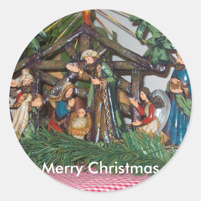 Stickers/Christmas/Nativity Classic Round Sticker (Front)