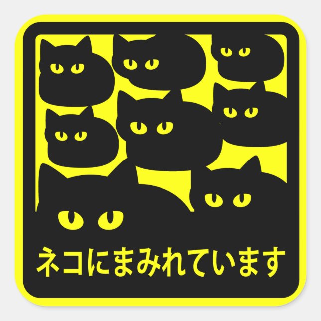 Stickers "Covered with Cats" Yellow (Front)