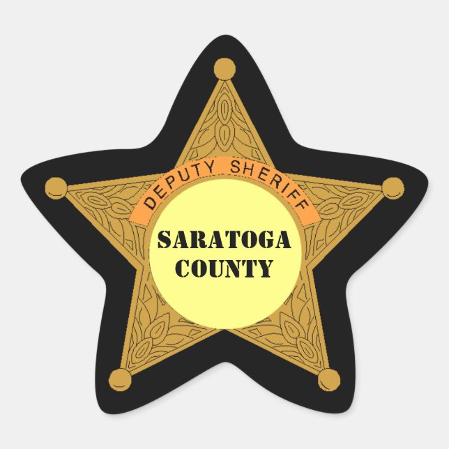 STICKERS Cute Deputy Sheriff Badge template area (Front)